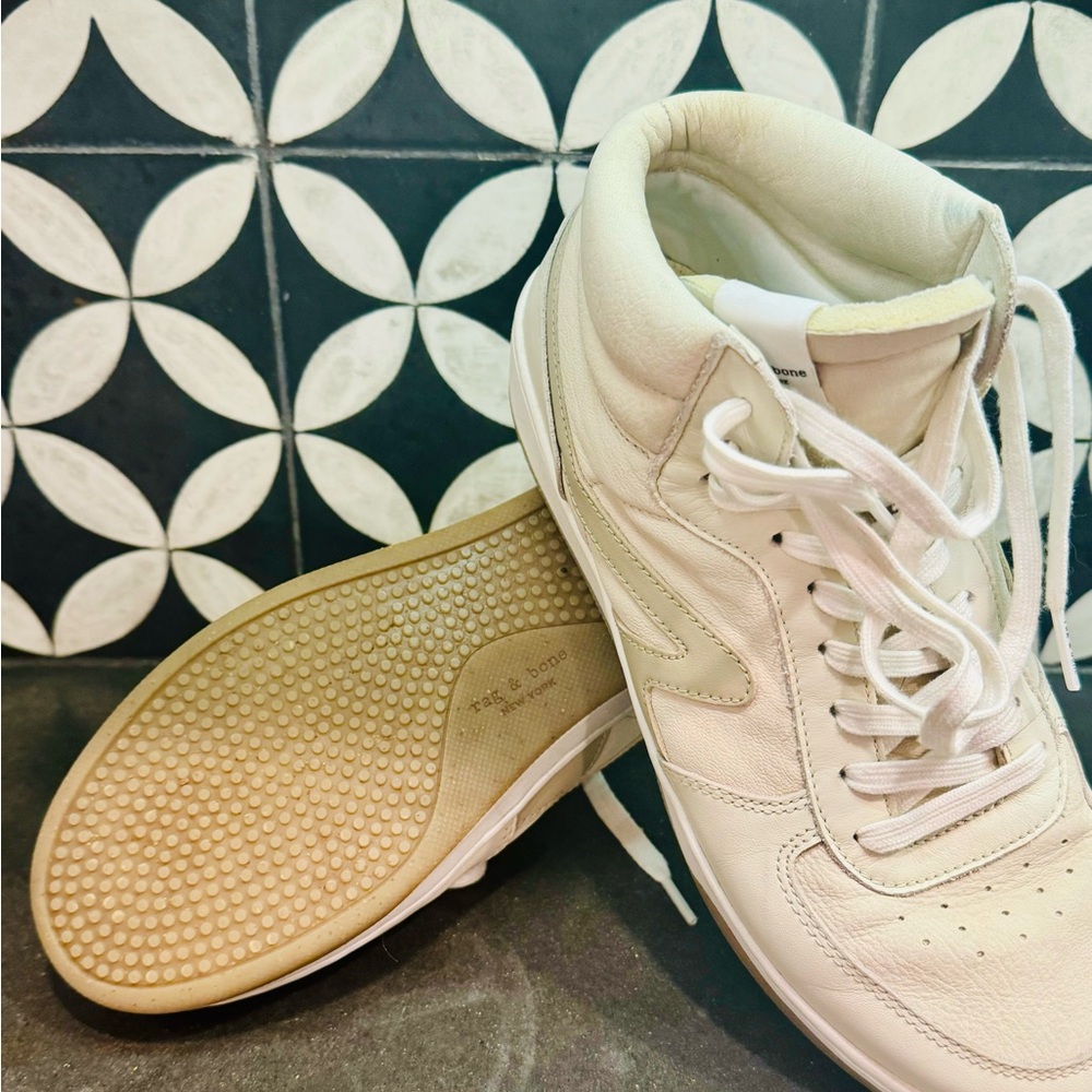 Rag&Bone Retro Court Mid Sneaker - Leather.
